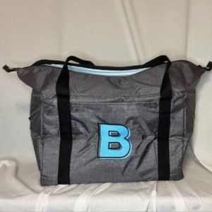 Thirty One Fresh Market Thermal - Charcoal Crosshatch with Turquoise "B"